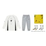 Пикачу Белый+Серый Спортивные брюки + 2 упаковки носков
