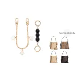 [Золотистый] Черный Жемчуг + Камелия Декоративная Цепь 30 см