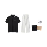 Комплект одежды (Черный топ + Белые штаны Фотиния Серого цвета) с двойной коробкой