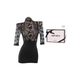 Черное платье-комбинация + штаны T + коробка