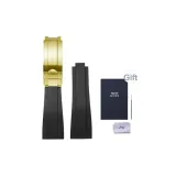 Чёрный + Золотистая пряжка [Новый Diver Эксклюзив 21 мм]