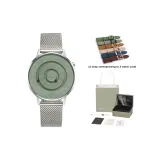 Темно-зеленый, белый циферблат, черный корпус [комплект ремня]