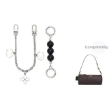 [Серебряный] Черный жемчуг + лунный декоративный, цепочка 30 см