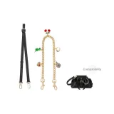 Черный регулируемый ремешок 90-120 см + декоративная цепочка с вишней