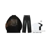 Комплект одежды (Черный топ + Черно-серые штаны) (В комплекте с короткой рубашкой с короткими рукавами)