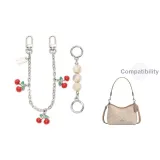 [Серебряный] Молочный Туманный Жемчужный + Вишневый Декоративная Цепь 30 см