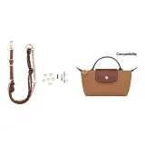 [Золотисто-коричневый, золотистый, застежка] Плечевой ремень, перфорированный, комплект