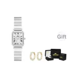 Серебряный (Элегантность Жемчужные Серьги + Подарочная Коробка Комплект)