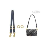 Dior WOC Синий 3-я установка Регулируемый Плечевой ремень 65-111 см [Включает 1 пару Маленького Антично-золотого Круга]