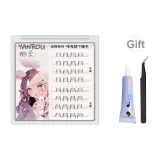 8-ряд Милый Кролик Искусственные Нижние Веки [Клей + Профессиональные Изогнутые Пинцет]