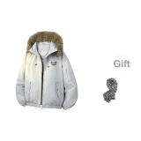 Дымчатый Фиолетовый [Серый Бархат] с шарфом в узор "гусиная лапка"