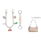 [Серебряный] Молочный Жемчужный+Многоэлементный Декоративная Цепь 30 см