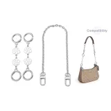 (Silver) Камелия 12см*2+Декоративная цепь 40см