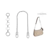 Серебряный лунно-белый удлинитель цепи + декоративная цепочка 40 см