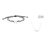 Бежевый Принцесса Бант Черный Тканый Браслет [Включает Ожерелье с Бабочкой]