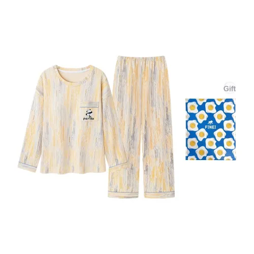 FINEI Pajama Комплект Женский Сумка для покупок Абрикос