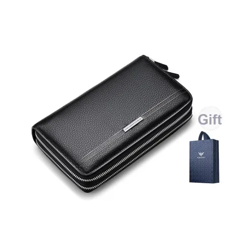 WilliamPOLO Топ Коровья Кожа Длинный Кошелек с Множеством Слотов для Карт Клатч Большой Мужской Многоцветный