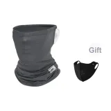 Темно-серый шарф + черная маска для лица