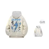 Куртка цвета экрю (в комплекте с высококачественным бело-серым свитшотом с фотокемией)