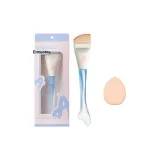 Двухкомпонентный комплект: Щетка для макияжа с плоским носиком "Русалка", 1 шт + Щетка для макияжа "Thumb", розовый, 1 шт