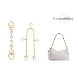 [Белый циркон Двухкомпонентный комплект] Золотистый Удлинитель с сердцем + Декоративная цепь с четырехлистным клевером