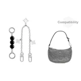 [Двухкомпонентный комплект] Черный Амбер Удлинитель Цепь 13 см + Декоративная Цепь с Четырехлистным Клевером 30 см