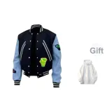 Темно-синий, синий (с белым, двойной, пуговицы, свитшот)