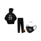 Черный с флисовой подкладкой комплект - металл 91 с бесплатной маской для лица