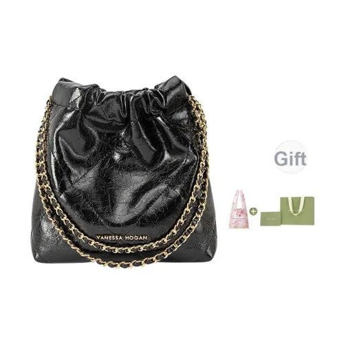 VANESSA HOGAN Vh Classic Series Коровья кожа Сумка с цепочкой Сумка через плечо Сумка на плечо Женская Черный Экрю