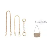 Золотистый жемчужный удлинитель цепи 13,5 см + декоративная цепочка 40 см + длинная цепочка 40 см