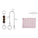 [Розовый (Средний) Двухкомпонентный Комплект] Коричневый Удлинитель Цепочки с Бусиной + Декоративная Цепочка (В комплекте с Пружинным Кольцом)