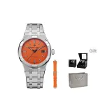 Оранжевый красный циферблат часов