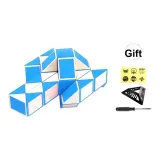 48-секционный кубик Рубика, синий и белый [Включает основу*1, отвертку*1, логотип*1]