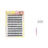 Клей-Бесплатно, Бесшовный Норковая шерсть Накладные ресницы + Золотой Перо Пинцет