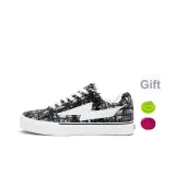 Темное облако, черный (белый шнурки) (включает 1 упаковку розовых и зеленых шнурков)