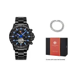 Черный корпус, черный ремешок [Кубинский браслет с килью]