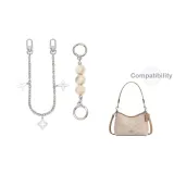 [Серебряный] Молочный Жемчужный + Четырехлистный Клевер Декоративная Цепь 30 см