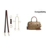 [Комплект из 3 предметов] Темно-коричневый плечевой ремень + удлинитель цепи + декоративная цепь
