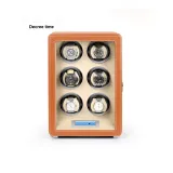 (Новый улучшенный отпечаток пальца замок версия) Коричневый микрофибра кожа + сенсорный экран [шесть слотов для часов]