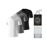 V-образный вырез, 3 упаковки (белый + черный + фотиния серый)