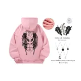 Розовый, утолщенный и с флисовой подкладкой (в комплекте с сумкой через плечо + ожерельем)