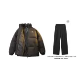 Чёрный хлопковый пуховик (в комплекте с повседневными штанами)