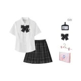 Yue Hua High Рубашка с коротким рукавом (Slim Fit) + Угольный карандаш 39 см + Подарок + Мелкий предмет + Подвесной ярлык + Вешалка