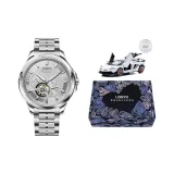 Белый циферблат - серебряный стальной браслет