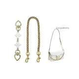 (Древний Золотой) Белый Клевер Четырехлистный Удлиненная Цепочка + Собачья Пряжка Декоративная Цепочка 40 см