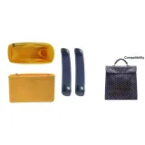 Темно-синий плечевой ремень + желтая подкладка