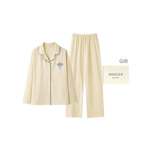MIOJUER Пижамный комплект женский светло-желтый