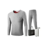 Длинный рукав топ + штаны комплект одежды (светло-серый) с флисовой подкладкой / двухслойный утолщенный