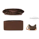 Сумка-круассан, нейлоновая подкладка (коричневый)