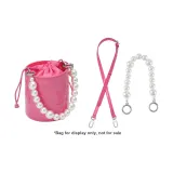 Перламутровый Eight-Квадрат Пряжка + Розово-красный Плечевой ремень 90-120 см